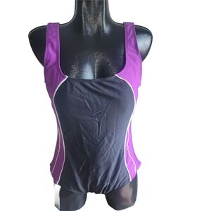 Claire France Purple and Black Swimsuit 2X